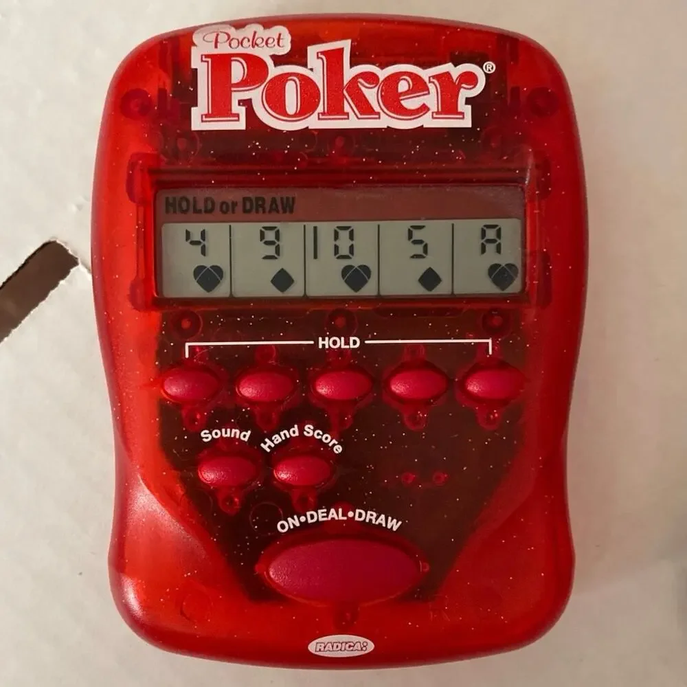 Vintage Handheld Electronic Casino Games Lot Of 4 Hearts Poker Keno Nudge Radica